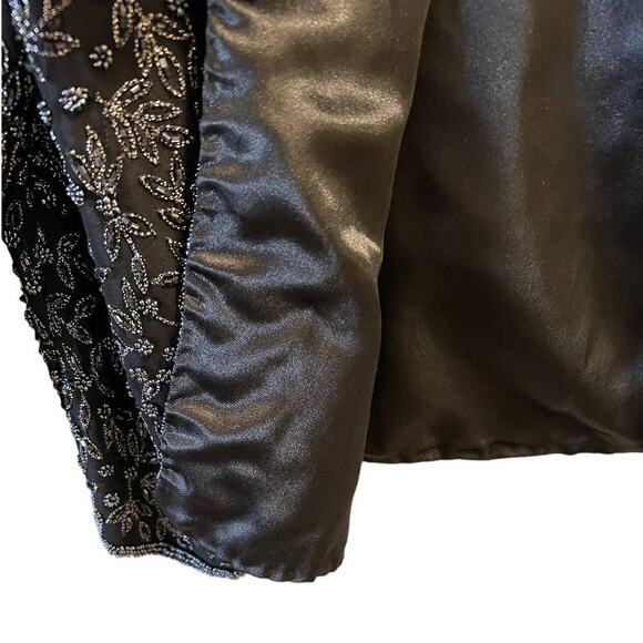 Scala, Womens Silk Beaded Black Formal Evening Jacket, Large - Picture 15 of 15